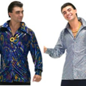 MENS the look of disco shirt in haze/silver new